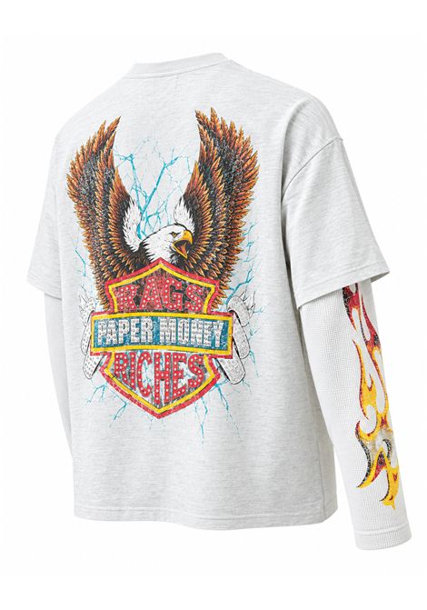 T-shirt con stampa PAPER MONEY | EAGLE RIDE LAYEREDOFF WHITE